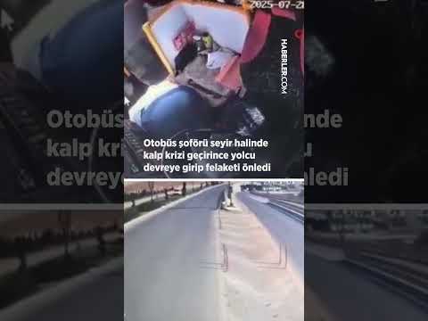 Otobüs şoförü seyir halinde kalp krizi geçirince yolcu devreye girip felaketi önledi